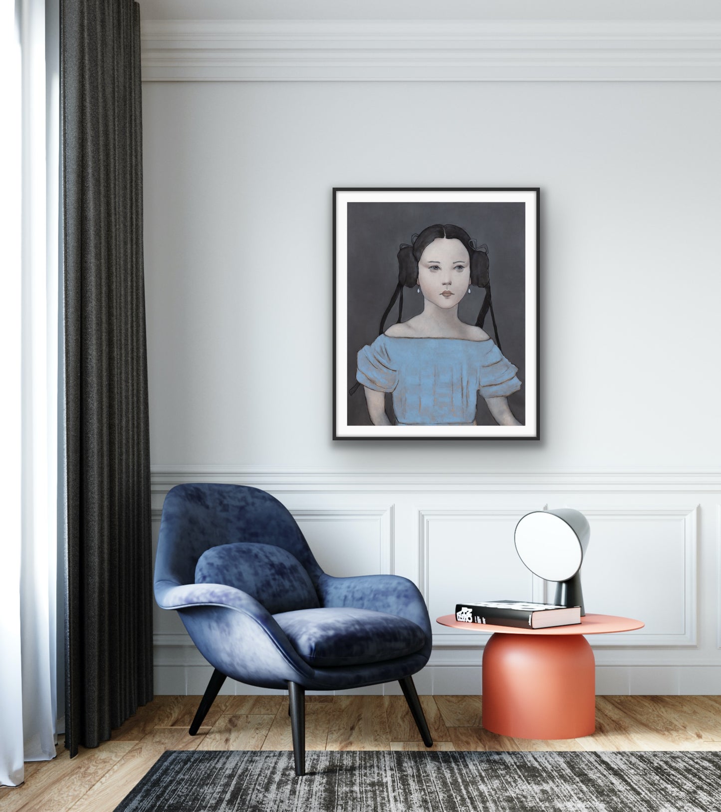 Woman in blue
